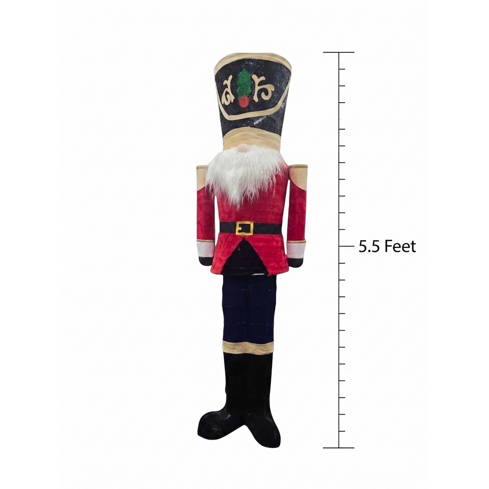 Holiday 5.5‎ ft LED Christmas Nutcracker Indoor Outdoor Display Red Jacket Hat